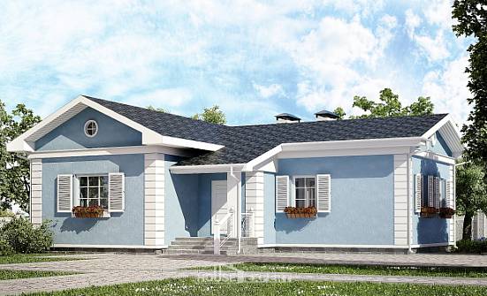 090-004-П Проект одноэтажного дома, бюджетный дом из поризованных блоков Комсомольск-на-Амуре | Проекты домов от House Expert