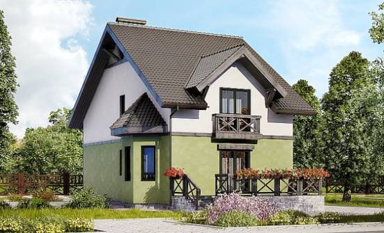 120-003-П Проект двухэтажного дома с мансардным этажом, недорогой домик из твинблока Комсомольск-на-Амуре | Проекты домов от House Expert