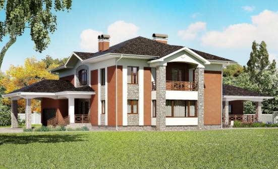 400-002-Л Проект двухэтажного дома, гараж, огромный дом из кирпича Комсомольск-на-Амуре | Проекты домов от House Expert