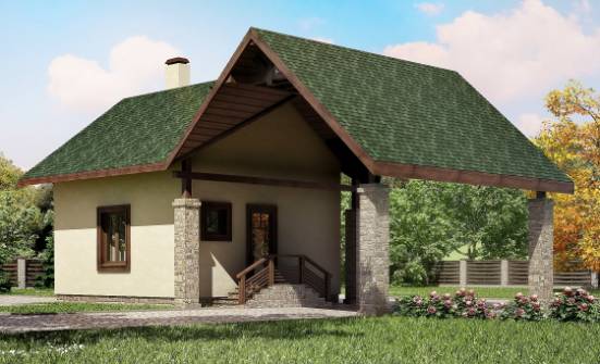 060-001-Л Проект двухэтажного дома с мансардой, гараж, махонький загородный дом из теплоблока Комсомольск-на-Амуре | Проекты домов от House Expert