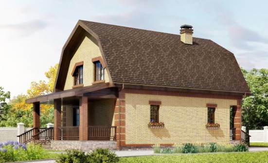130-005-Л Проект двухэтажного дома с мансардой, экономичный дом из твинблока Комсомольск-на-Амуре | Проекты домов от House Expert