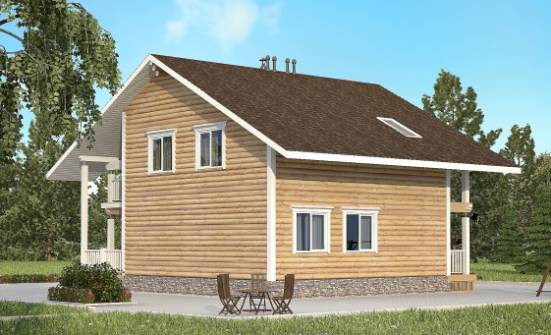 130-001-П Проект двухэтажного дома мансардой, простой домик из бревен Комсомольск-на-Амуре | Проекты домов от House Expert