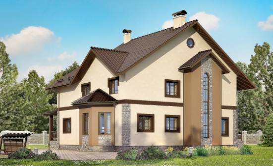 265-003-Л Проект двухэтажного дома, классический дом из блока Комсомольск-на-Амуре | Проекты домов от House Expert