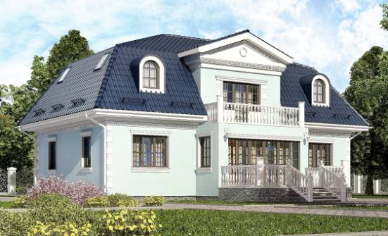 210-004-Л Проект двухэтажного дома мансардой, классический домик из теплоблока Комсомольск-на-Амуре | Проекты домов от House Expert