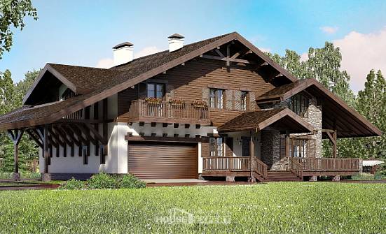 320-001-П Проект двухэтажного дома мансардой, гараж, современный коттедж из кирпича Комсомольск-на-Амуре | Проекты домов от House Expert