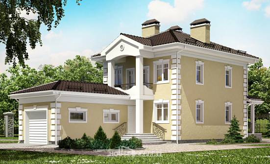 150-006-Л Проект двухэтажного дома, гараж, небольшой дом из блока Комсомольск-на-Амуре | Проекты домов от House Expert