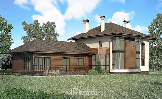 300-001-П Проект двухэтажного дома, красивый коттедж из кирпича Комсомольск-на-Амуре | Проекты домов от House Expert