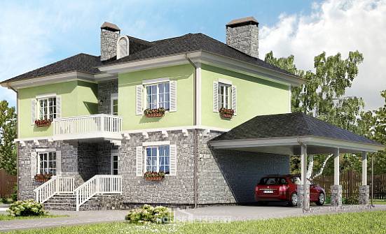 155-006-П Проект двухэтажного дома, гараж, доступный загородный дом из газосиликатных блоков Комсомольск-на-Амуре | Проекты домов от House Expert