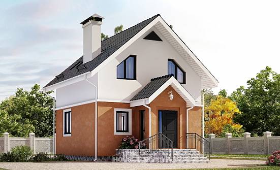 070-001-Л Проект двухэтажного дома мансардный этаж, экономичный загородный дом из газобетона Комсомольск-на-Амуре | Проекты домов от House Expert