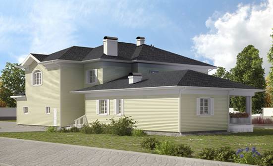 410-002-Л Проект двухэтажного дома и гаражом, современный коттедж из газобетона Комсомольск-на-Амуре | Проекты домов от House Expert