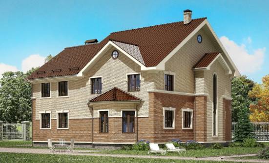 300-004-Л Проект двухэтажного дома, классический коттедж из газобетона Комсомольск-на-Амуре | Проекты домов от House Expert