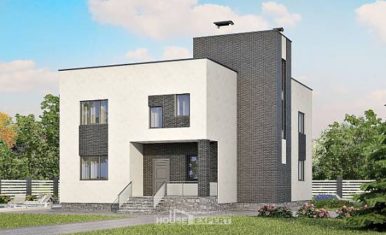 225-001-П Проект двухэтажного дома, уютный коттедж из блока Комсомольск-на-Амуре | Проекты домов от House Expert