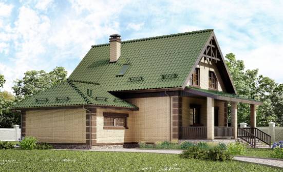 160-007-П Проект двухэтажного дома с мансардой и гаражом, небольшой дом из газобетона Комсомольск-на-Амуре | Проекты домов от House Expert