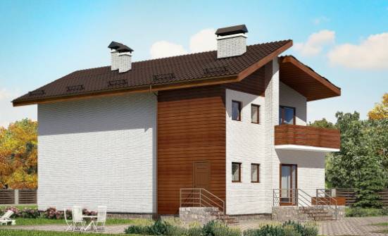 180-009-П Проект двухэтажного дома мансардный этаж, средний загородный дом из кирпича Комсомольск-на-Амуре | Проекты домов от House Expert