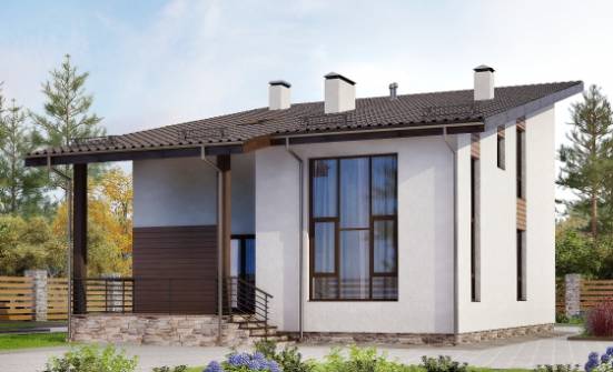 140-005-П Проект двухэтажного дома с мансардным этажом, классический домик из теплоблока Комсомольск-на-Амуре | Проекты домов от House Expert