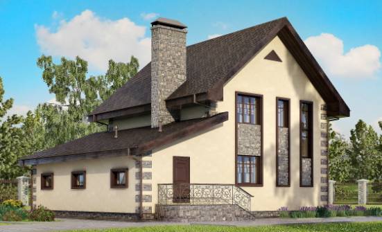 160-004-П Проект двухэтажного дома, гараж, классический коттедж из газобетона Комсомольск-на-Амуре | Проекты домов от House Expert