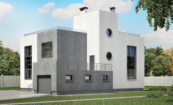 255-001-П Проект двухэтажного дома, гараж, огромный коттедж из теплоблока Комсомольск-на-Амуре | Проекты домов от House Expert
