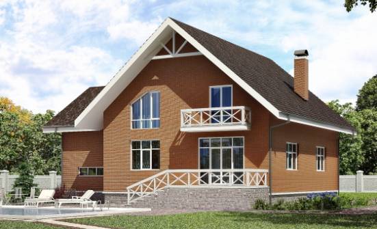 215-001-П Проект двухэтажного дома с мансардой и гаражом, современный коттедж из газобетона Комсомольск-на-Амуре | Проекты домов от House Expert