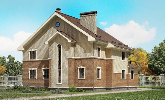 300-004-Л Проект двухэтажного дома, классический коттедж из газобетона Комсомольск-на-Амуре | Проекты домов от House Expert
