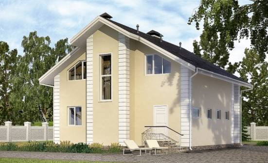 150-002-Л Проект двухэтажного дома с мансардой и гаражом, небольшой загородный дом из бризолита Комсомольск-на-Амуре | Проекты домов от House Expert