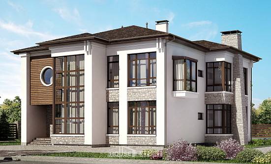 300-005-П Проект двухэтажного дома, современный коттедж из кирпича Комсомольск-на-Амуре | Проекты домов от House Expert