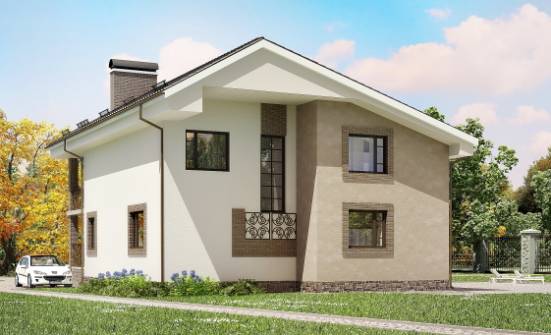 210-003-П Проект двухэтажного дома с мансардой, простой коттедж из газобетона Комсомольск-на-Амуре | Проекты домов от House Expert