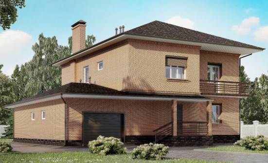245-003-Л Проект двухэтажного дома, гараж, красивый коттедж из кирпича Комсомольск-на-Амуре | Проекты домов от House Expert