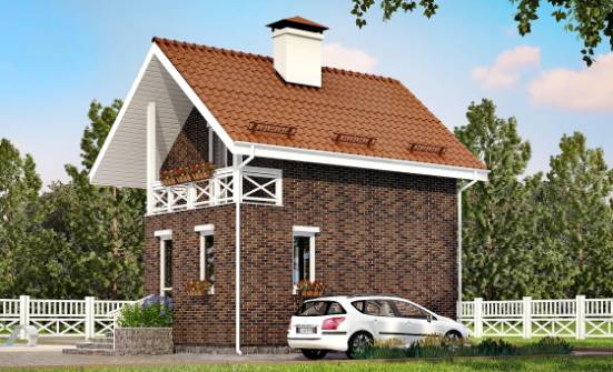 045-001-Л Проект двухэтажного дома с мансардой, экономичный домик из бризолита Комсомольск-на-Амуре | Проекты домов от House Expert