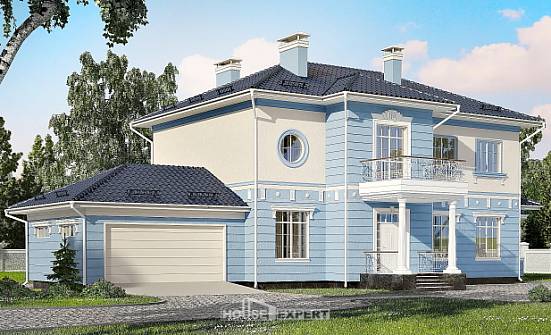 285-003-Л Проект двухэтажного дома, гараж, огромный загородный дом из кирпича Комсомольск-на-Амуре | Проекты домов от House Expert