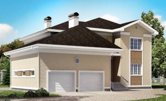 335-001-Л Проект двухэтажного дома и гаражом, современный дом из кирпича Комсомольск-на-Амуре | Проекты домов от House Expert