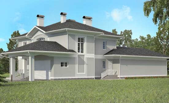 360-001-П Проект двухэтажного дома и гаражом, красивый загородный дом из кирпича Комсомольск-на-Амуре | Проекты домов от House Expert