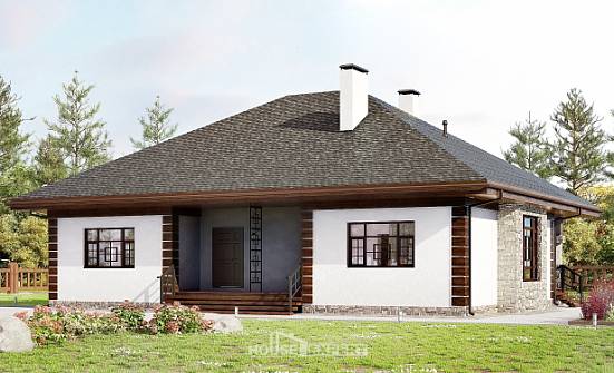 135-003-П Проект одноэтажного дома, небольшой коттедж из керамзитобетонных блоков Комсомольск-на-Амуре | Проекты домов от House Expert