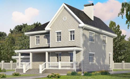 190-001-Л Проект двухэтажного дома, гараж, средний домик из кирпича Комсомольск-на-Амуре | Проекты домов от House Expert
