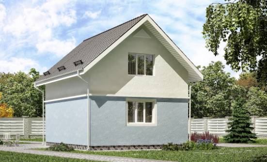 095-002-П Проект двухэтажного дома мансардный этаж, компактный дом из бризолита Комсомольск-на-Амуре | Проекты домов от House Expert