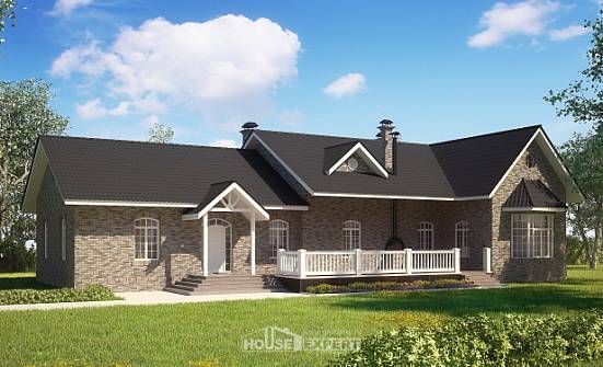 195-001-П Проект одноэтажного дома, классический домик из кирпича Комсомольск-на-Амуре | Проекты домов от House Expert