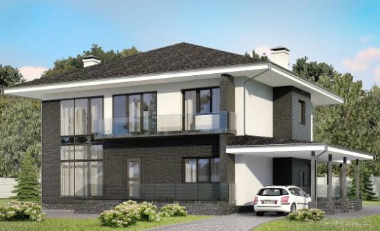 245-002-П Проект двухэтажного дома, гараж, просторный дом из арболита Комсомольск-на-Амуре | Проекты домов от House Expert