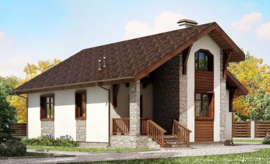 080-002-Л Проект одноэтажного дома, миниатюрный домик из газосиликатных блоков Комсомольск-на-Амуре | Проекты одноэтажных домов от House Expert