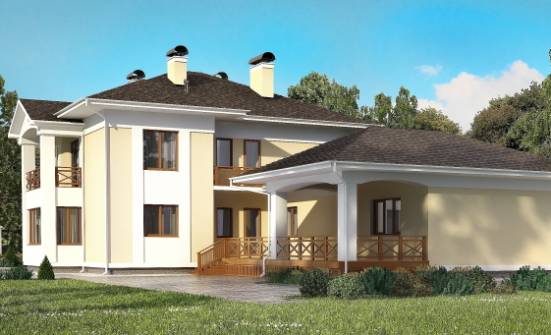 375-002-Л Проект двухэтажного дома и гаражом, огромный дом из кирпича Комсомольск-на-Амуре | Проекты домов от House Expert