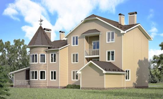 555-001-Л Проект трехэтажного дома мансардой и гаражом, уютный домик из керамзитобетонных блоков Комсомольск-на-Амуре | Проекты домов от House Expert