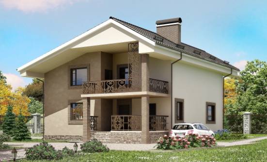 210-003-П Проект двухэтажного дома с мансардой, простой коттедж из газобетона Комсомольск-на-Амуре | Проекты домов от House Expert