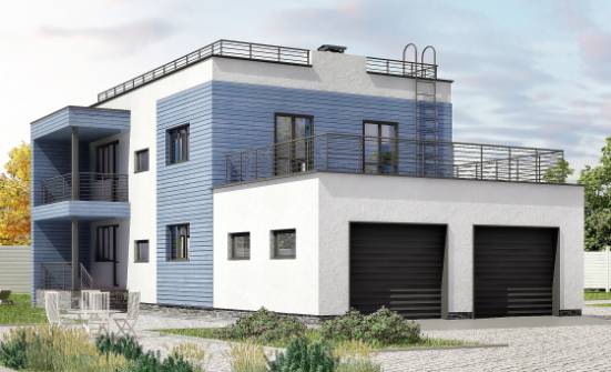 180-012-Л Проект двухэтажного дома и гаражом, просторный загородный дом из кирпича Комсомольск-на-Амуре | Проекты домов от House Expert
