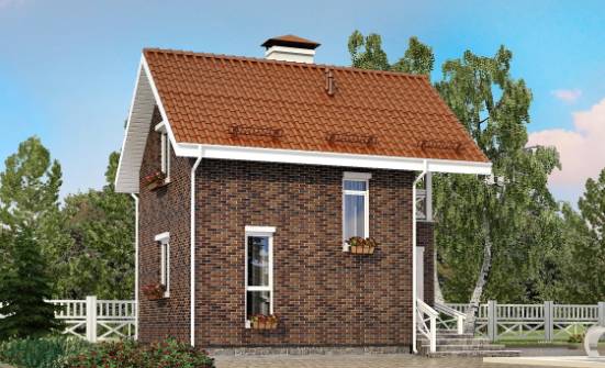 045-001-Л Проект двухэтажного дома с мансардой, экономичный домик из бризолита Комсомольск-на-Амуре | Проекты домов от House Expert