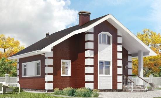 115-001-П Проект двухэтажного дома с мансардным этажом, компактный дом из пеноблока Комсомольск-на-Амуре | Проекты домов от House Expert