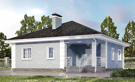 100-001-П Проект одноэтажного дома, современный загородный дом из блока Комсомольск-на-Амуре | Проекты домов от House Expert
