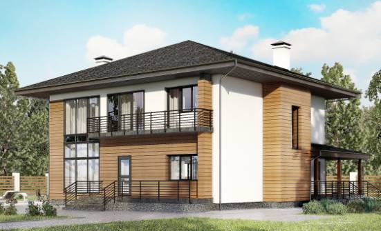 245-001-П Проект двухэтажного дома, уютный домик из теплоблока Комсомольск-на-Амуре | Проекты домов от House Expert