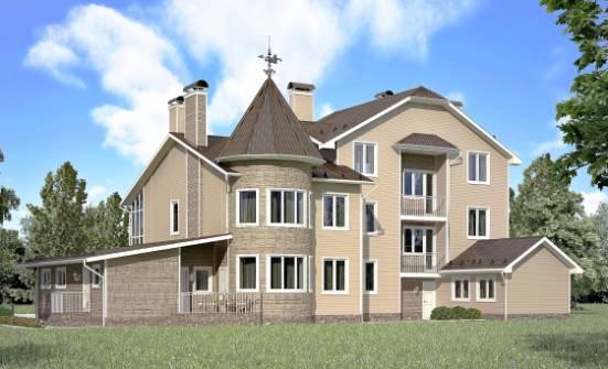 555-001-Л Проект трехэтажного дома мансардой и гаражом, уютный домик из керамзитобетонных блоков Комсомольск-на-Амуре | Проекты домов от House Expert