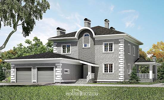245-004-Л Проект двухэтажного дома, гараж, просторный загородный дом из кирпича Комсомольск-на-Амуре | Проекты домов от House Expert