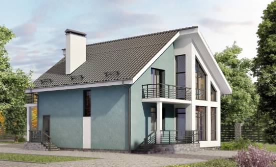 170-006-П Проект двухэтажного дома с мансардой, доступный домик из пеноблока Комсомольск-на-Амуре | Проекты домов от House Expert