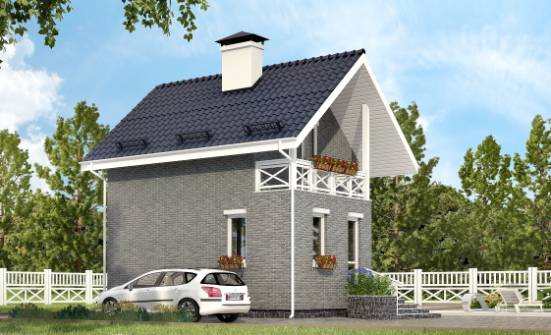 045-001-П Проект двухэтажного дома с мансардой, экономичный загородный дом из газобетона Комсомольск-на-Амуре | Проекты домов от House Expert