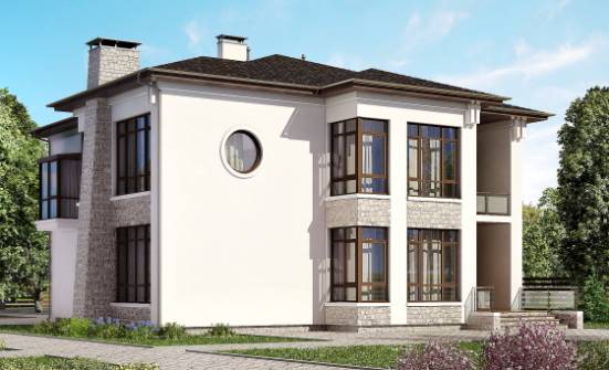 300-005-П Проект двухэтажного дома, современный коттедж из кирпича Комсомольск-на-Амуре | Проекты домов от House Expert